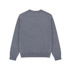 Silk Blend Crewneck Sweater in Heather Grey, back view