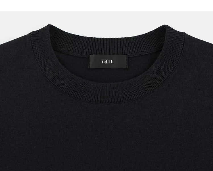 Black sweater neckline detail