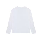 Waffle Knit Henley Shirt in Off White, back view