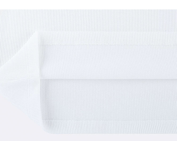 Off White waffle Henley bottom hem