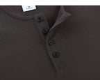 Dark Brown Henley button detail