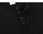 Black Henley button detail