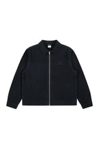 Washed Cropped Workwear Jacket in Black, front