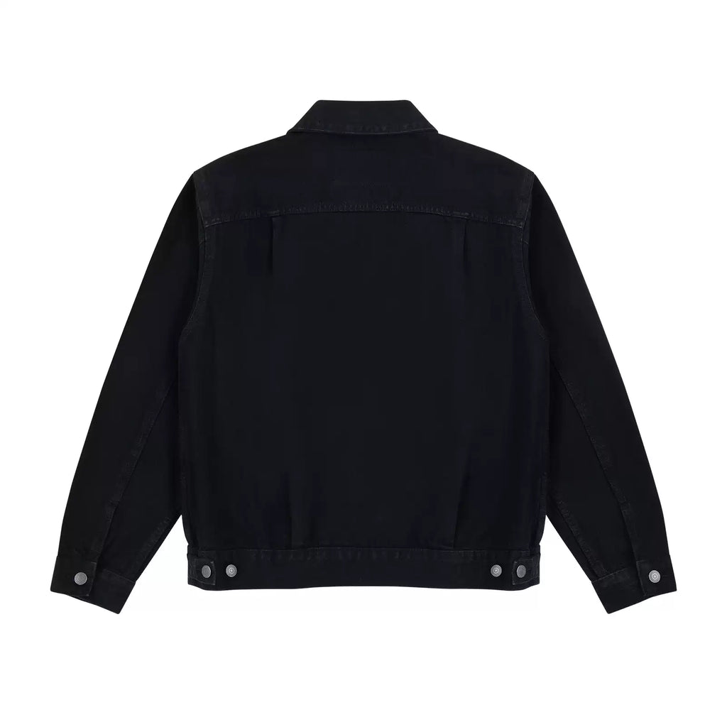 Cropped Denim Jacket in Black, back