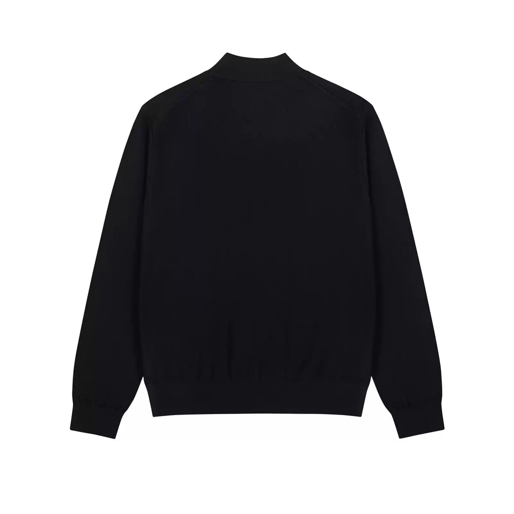 Silk Mock Neck Sweater in Black, back