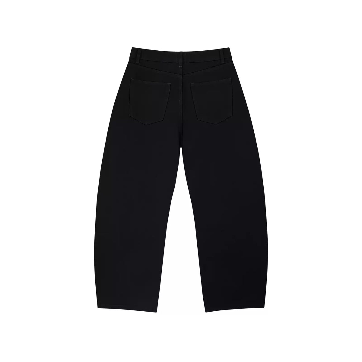 Relaxed Curved Leg Jeans in Washed Black, back view