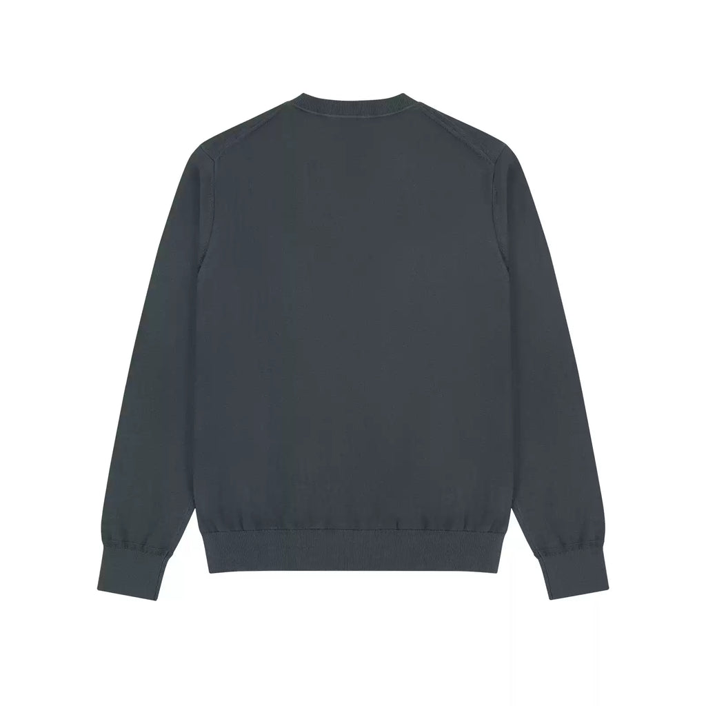 Fitted Knit Henley Shirt in Grey, back