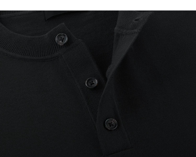 Three-button placket in Black