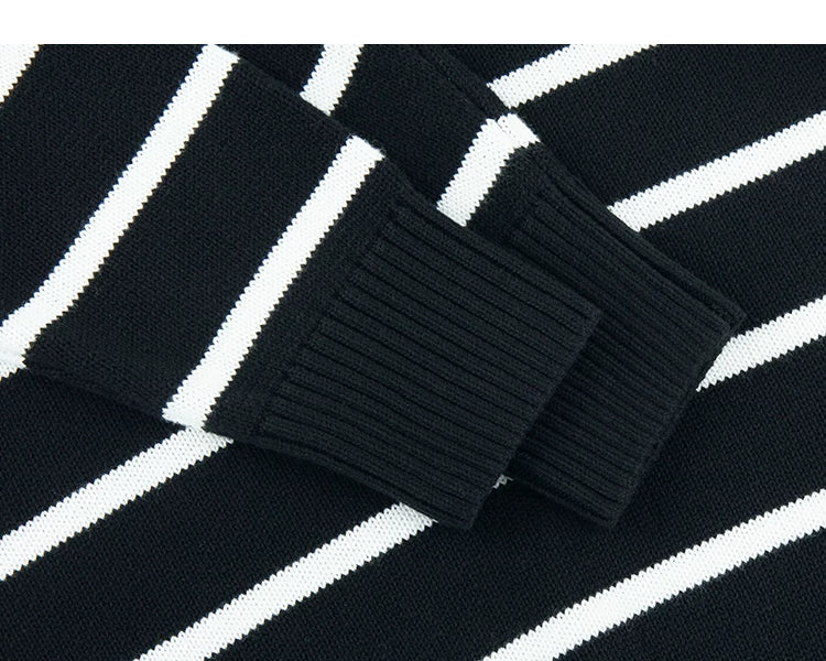Ribbed cuff in Black/White