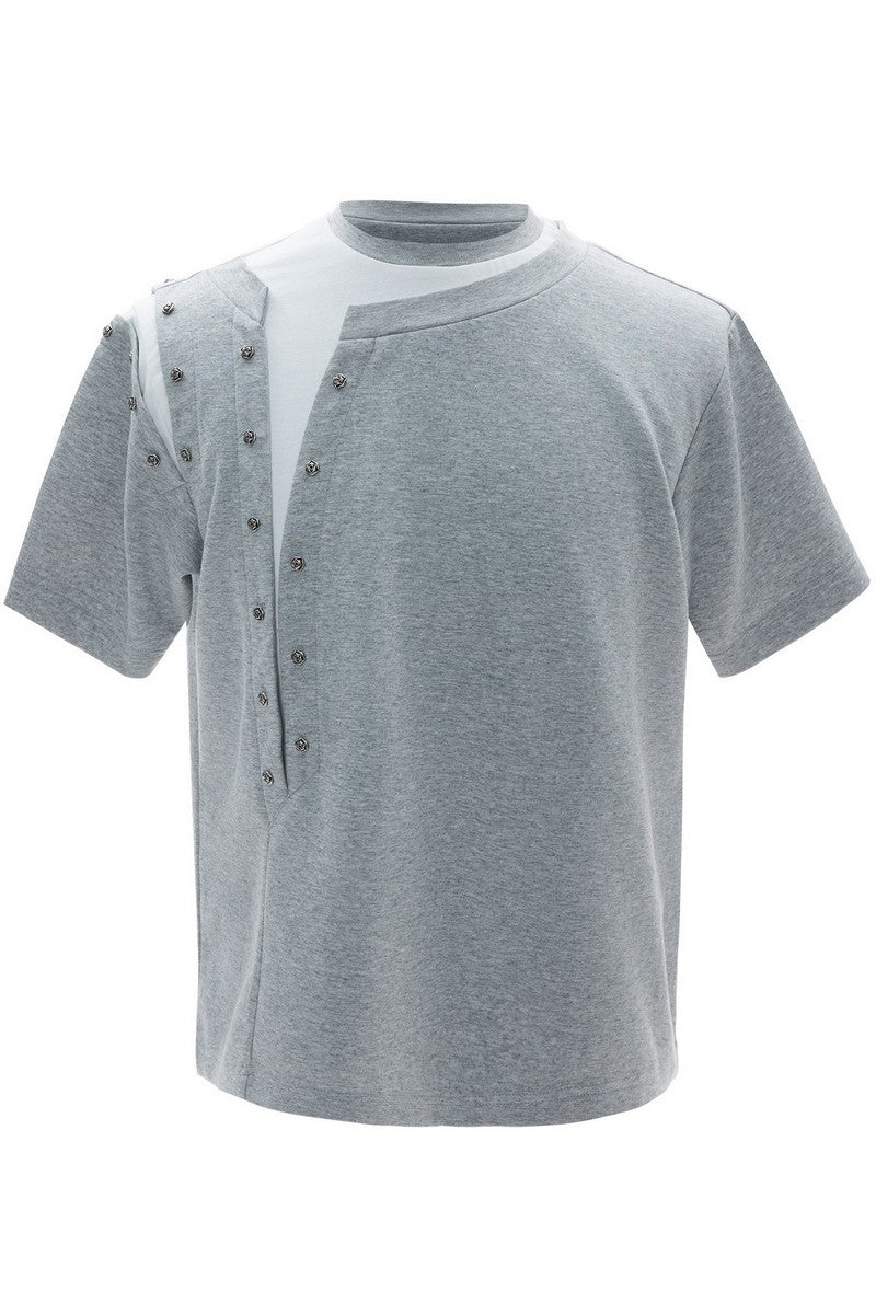 Studded Layered Short Sleeve Tee