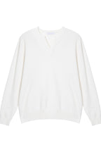Textured V Neck Knit Sweater