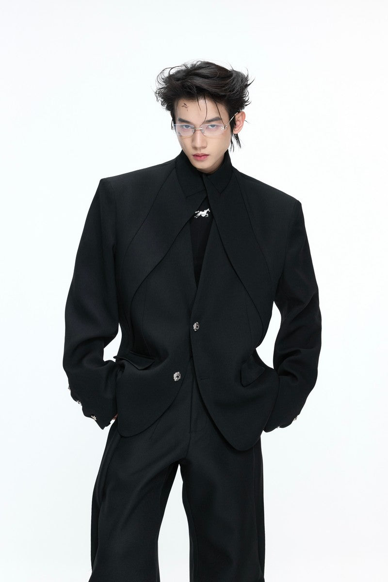 Layered V-Neck Blazer