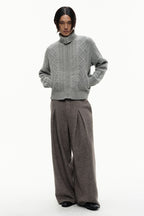 Jacquard Diamond Knit Turtleneck