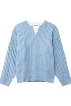 Layered Look Cable Knit Sweater