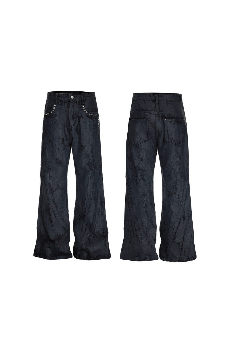 Waxed Studded Jeans