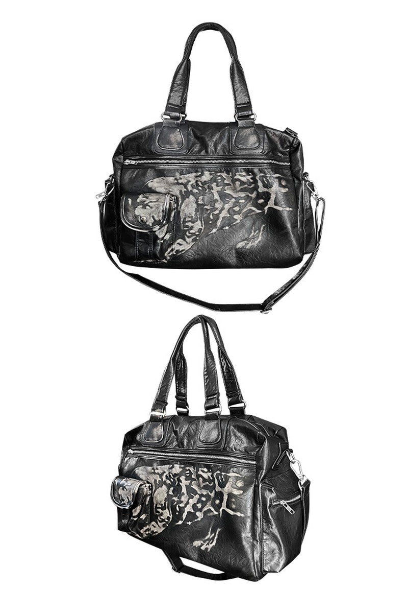 Distressed Leopard Sling Bag