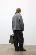 Wool Knit Collar Coat