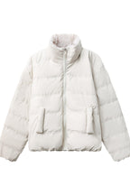 Down Puffer Faux Fur PU Jacket