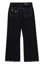 Washed Cargo Cotton Wide Leg Pants