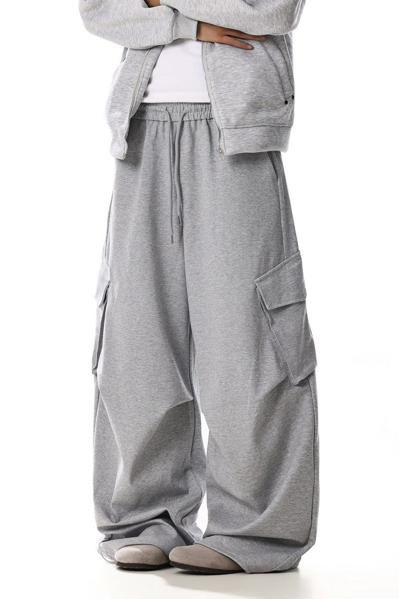 Pleated Cargo Sweatpants