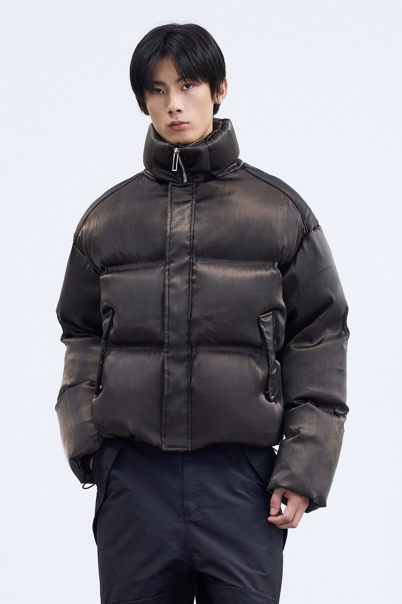 Metallic Collar Down Puffer