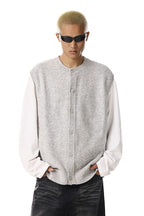 Layered Knit Vest Cardigan