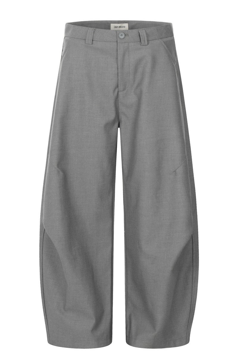 Curved Retro Pleated Trousers