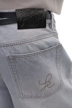 Pleated Washed Jeans