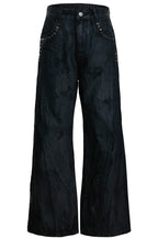 Waxed Black Studded Jeans