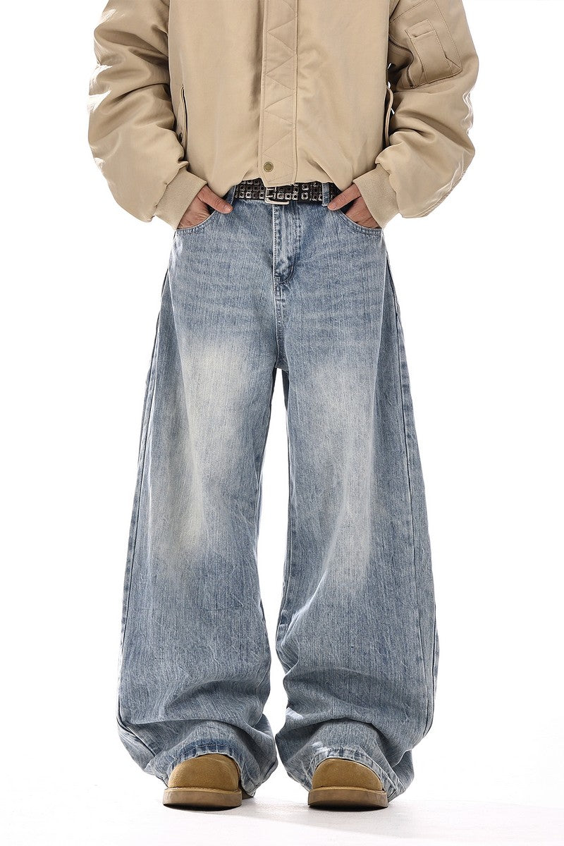 Washed Deconstructed Wide Jeans - EU Only