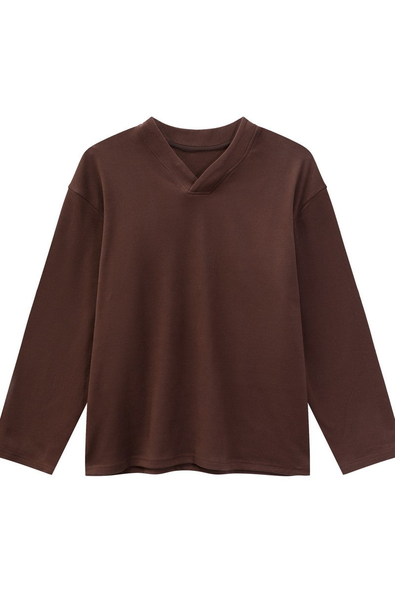 Thermal V-Neck Long Sleeve Tee