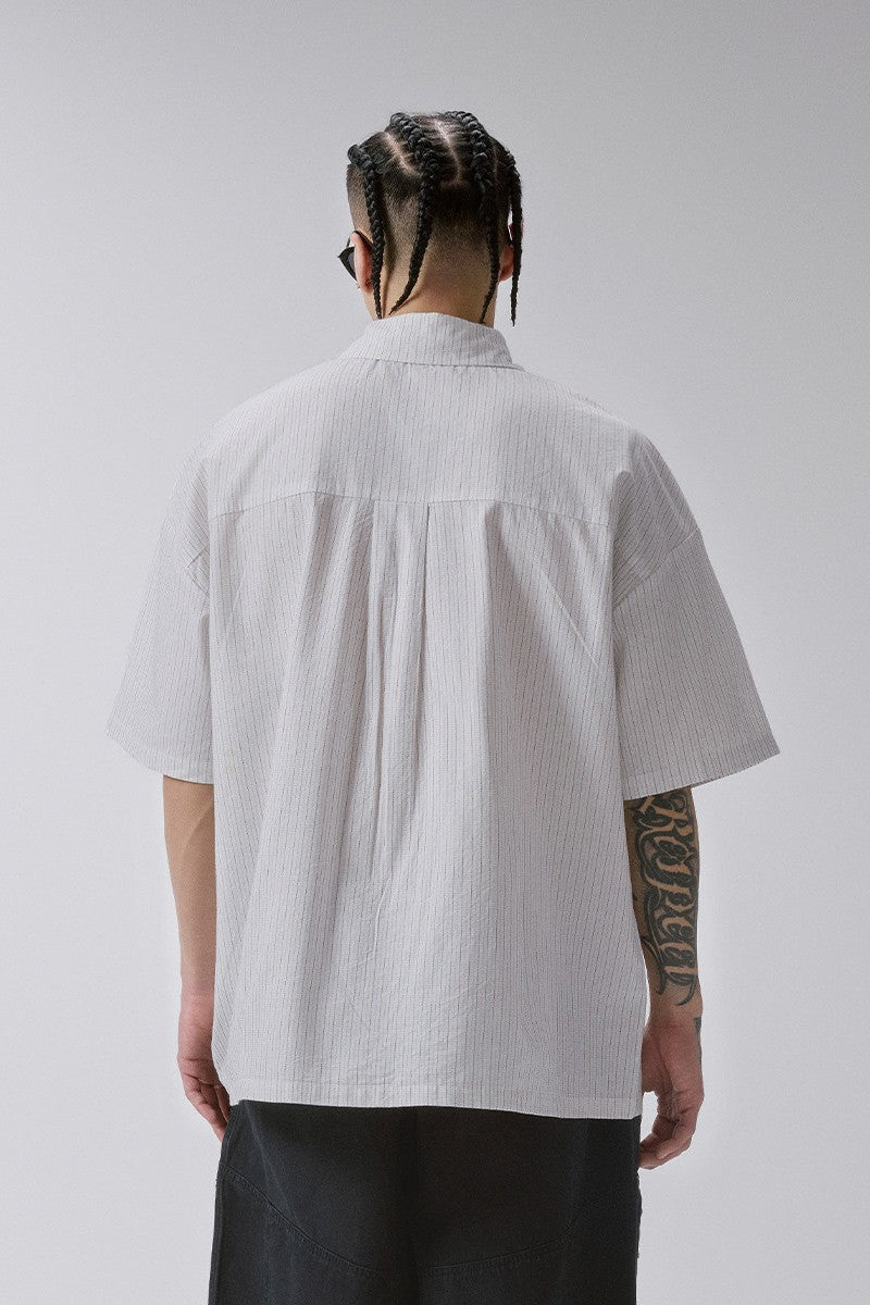 Striped Printed Short Sleeve Shirt