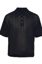 Open Knit Polo Tee