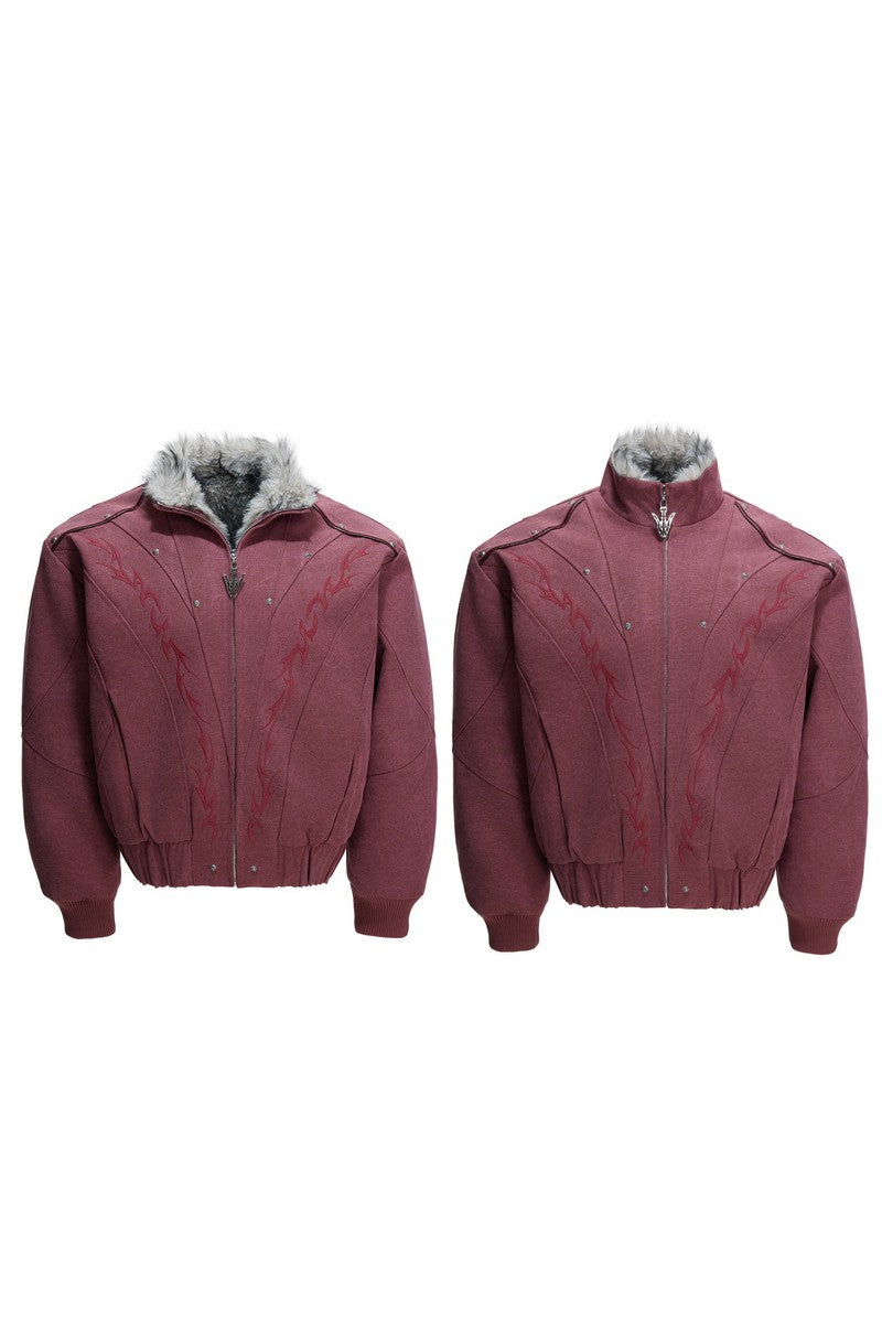 Washed Canvas Fleece Jacket