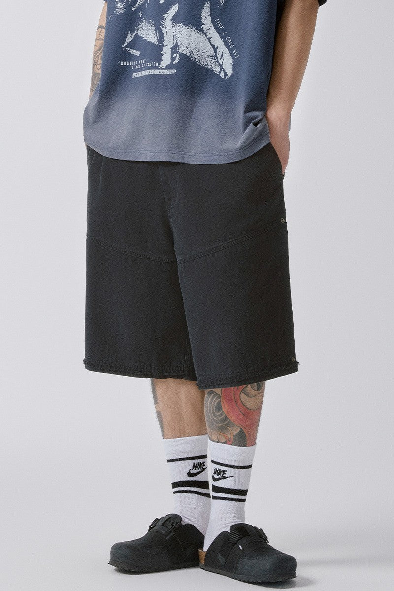 Washed Frayed Street Shorts