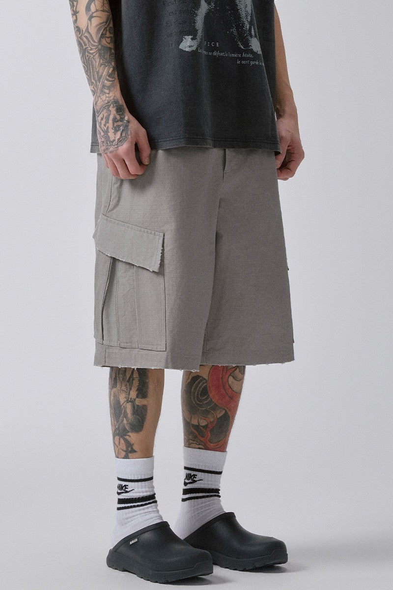 Distressed Utility Cargo Shorts