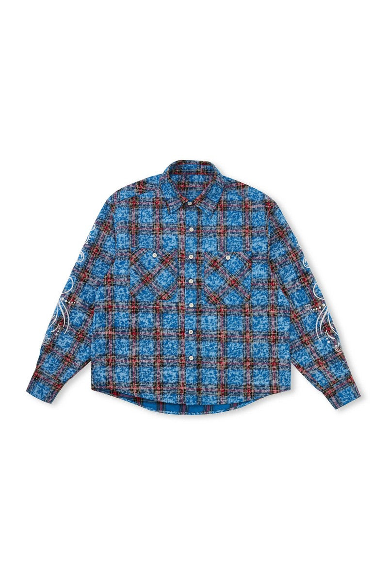 Embroidered Plaid Vintage Shirt