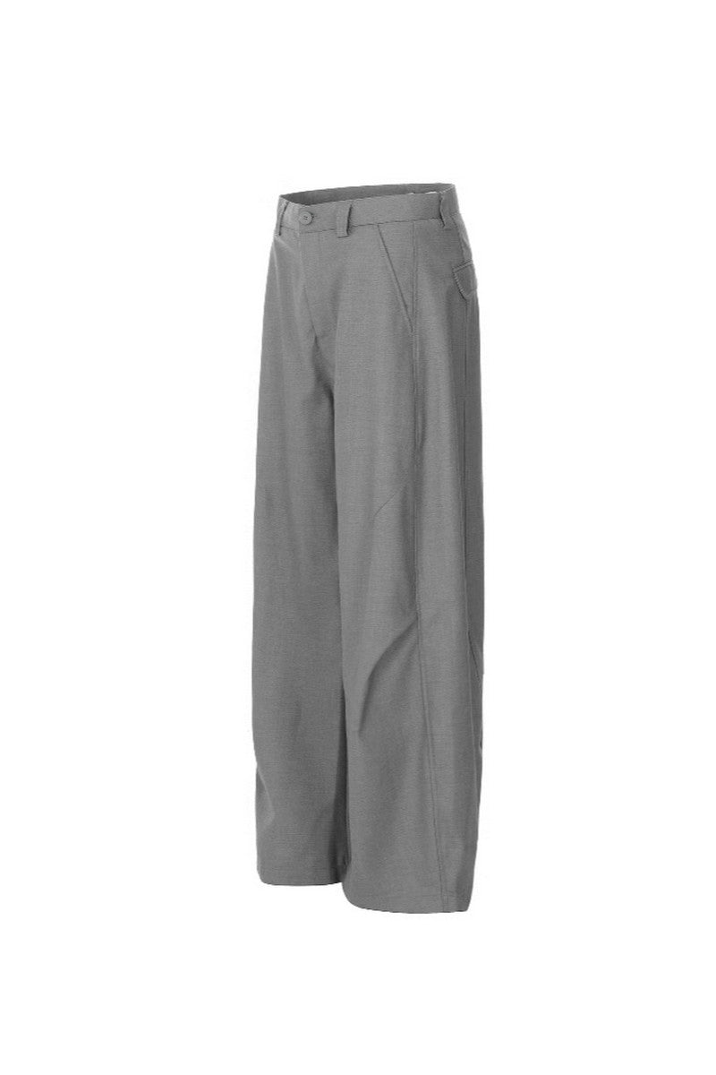 Pleated Curved Leg Trousers