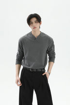 Thermal V-Neck Long Sleeve Tee
