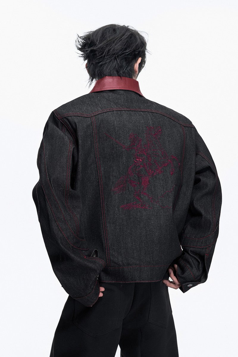 Raw Denim Embroidered Jacket