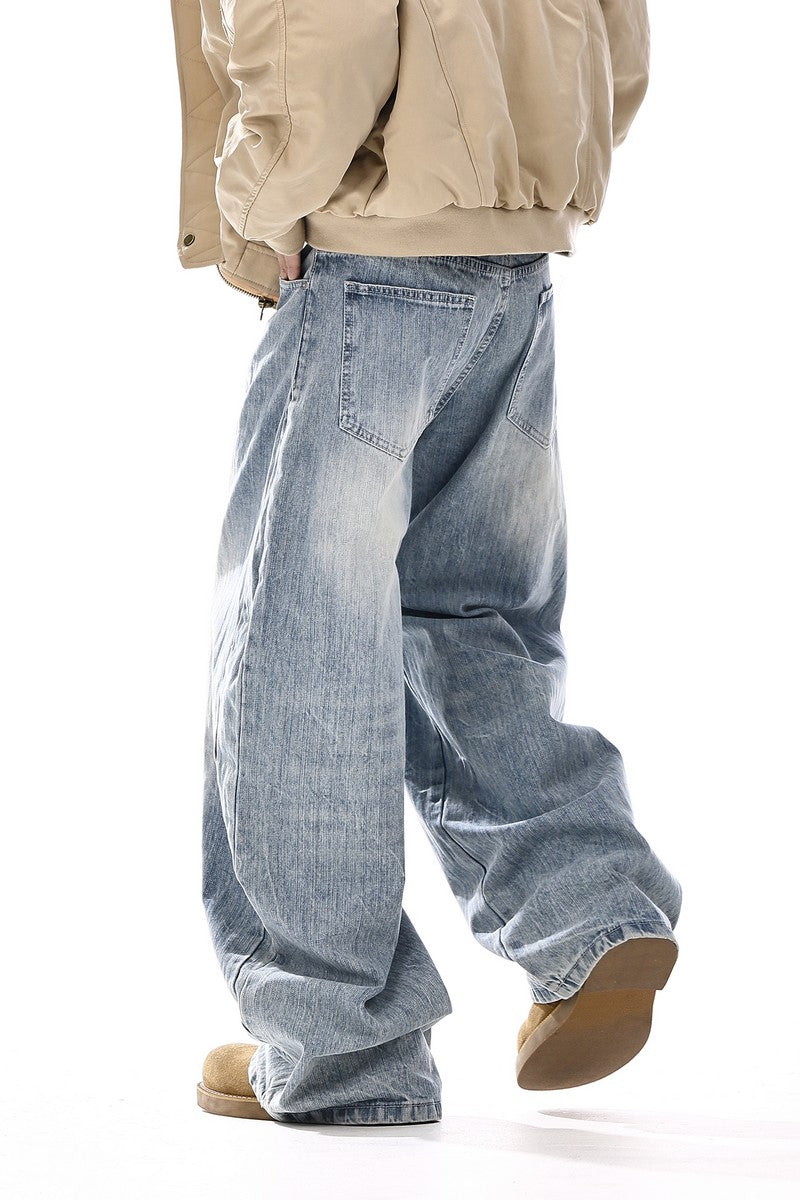 Washed Deconstructed Wide Jeans - EU Only