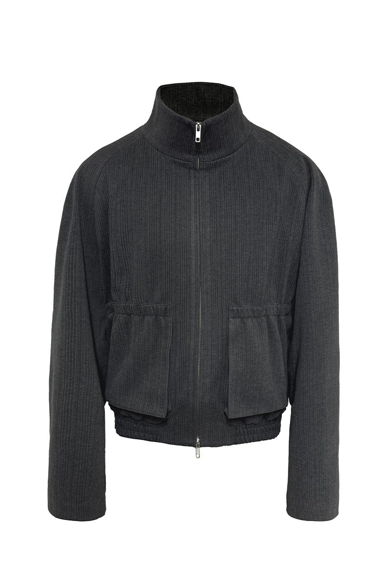 Striped Raglan Utility Jacket