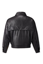 Layered Collar Faux Leather Jacket
