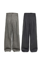 Pleated Wool Twill Trousers