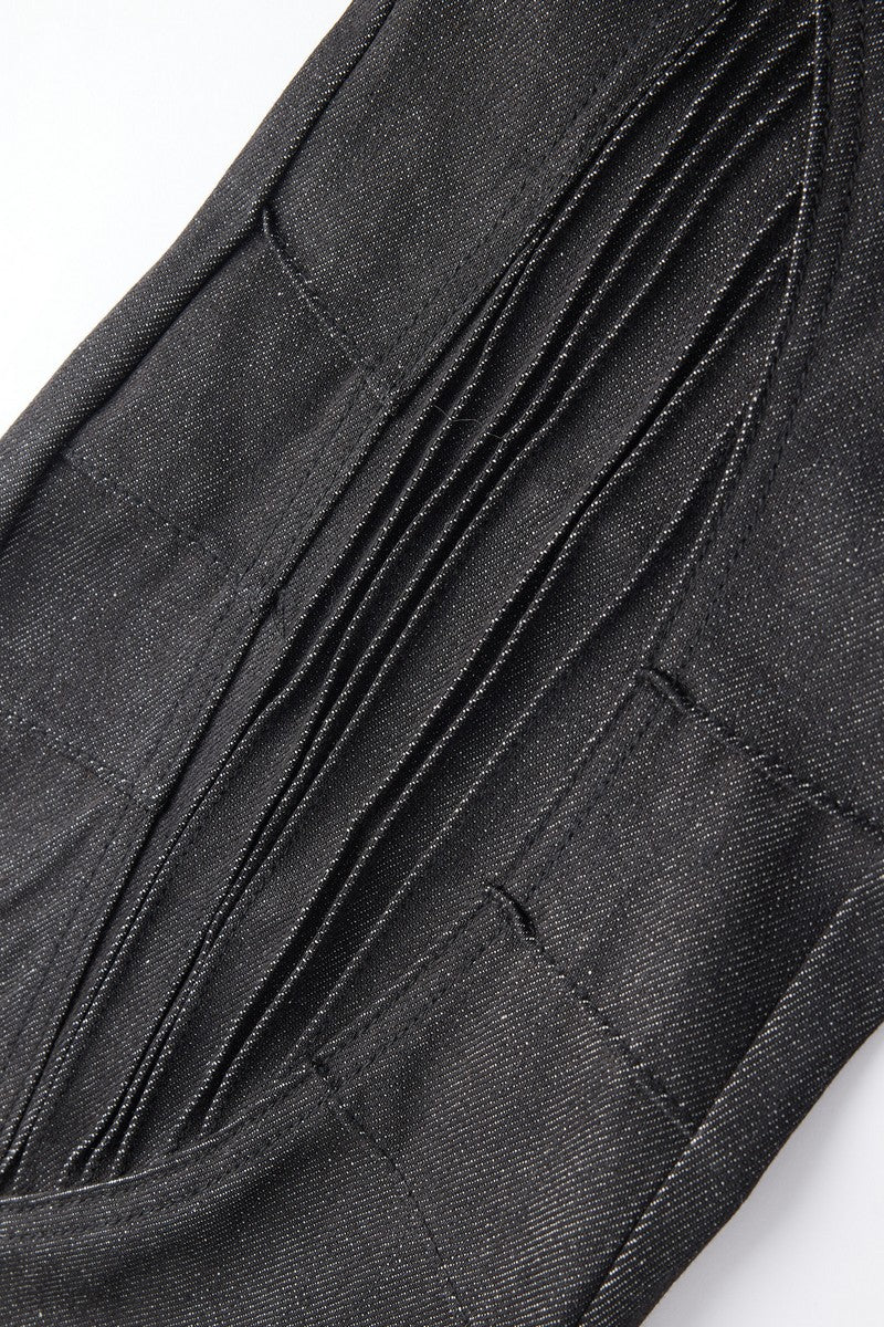 Embroidered Flared Raw Jeans