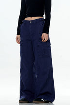 Textured Multi-Pocket Cargo Pants