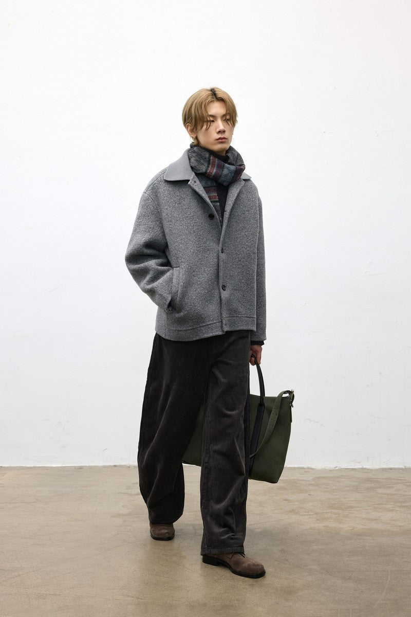 Wool Knit Collar Coat