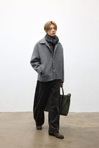 Wool Knit Collar Coat