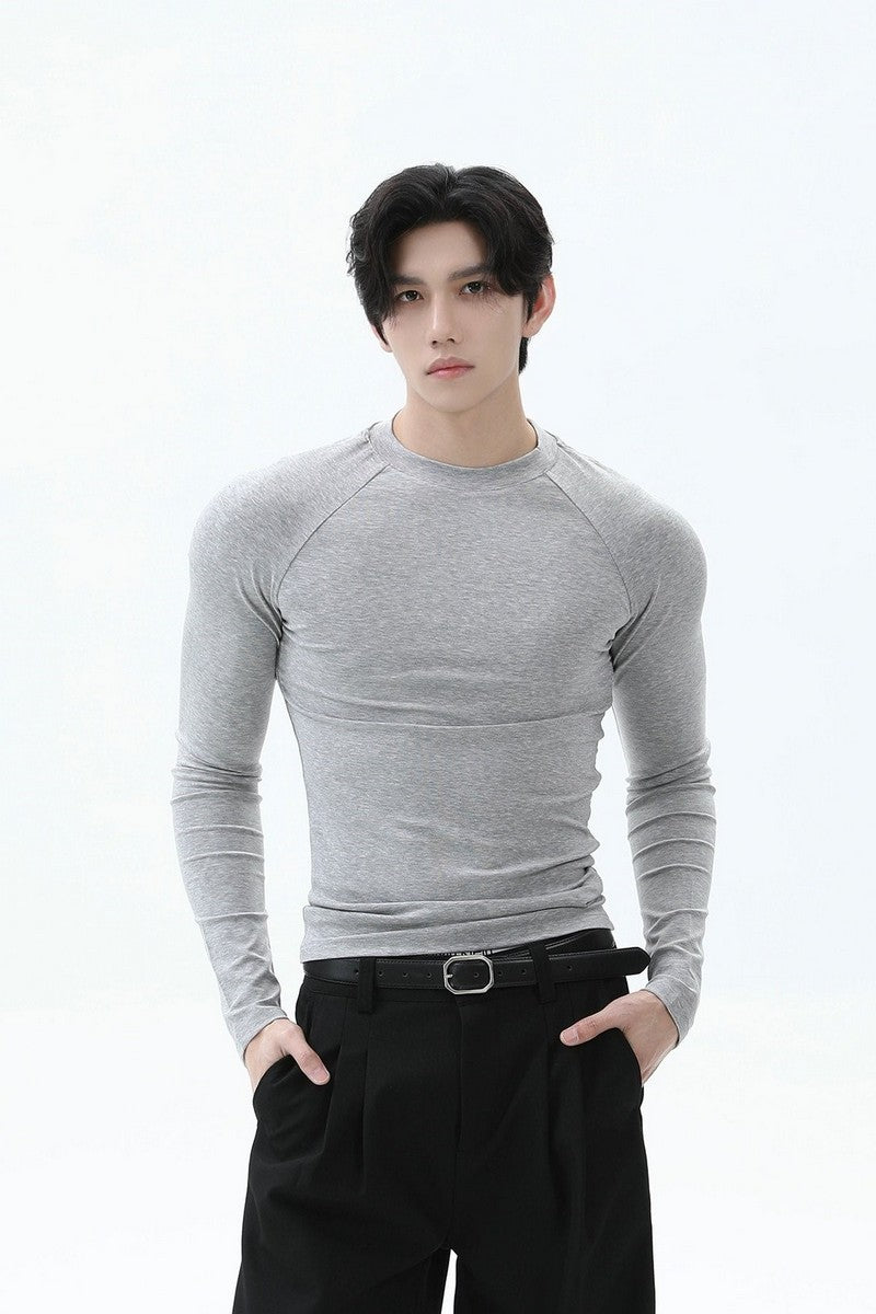 Tencel Fitted Raglan Long Sleeve Tee