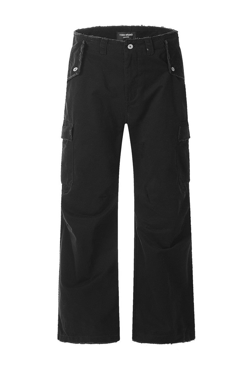 Distressed Washed Cargo Pants